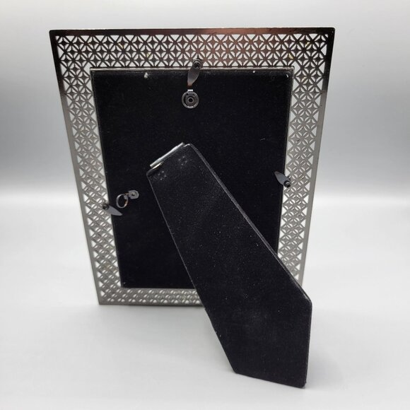 Elegant Silver Ornate Photo Picture Frame Diamond Lattice Trellis Rhinestones - Picture 4 of 8